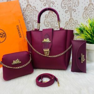 3 piece Big bags Should bag size 9/10 Cross body size 8/6 With hand pouch Long strap Wallat Sale offers